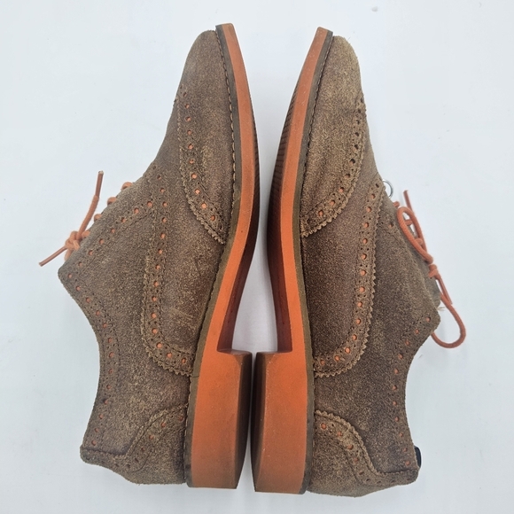 Cole Haan Alisa LunarGrand Wingtip Oxford Brown Suede Orange Sole  Size 6.5 B - Picture 8 of 8